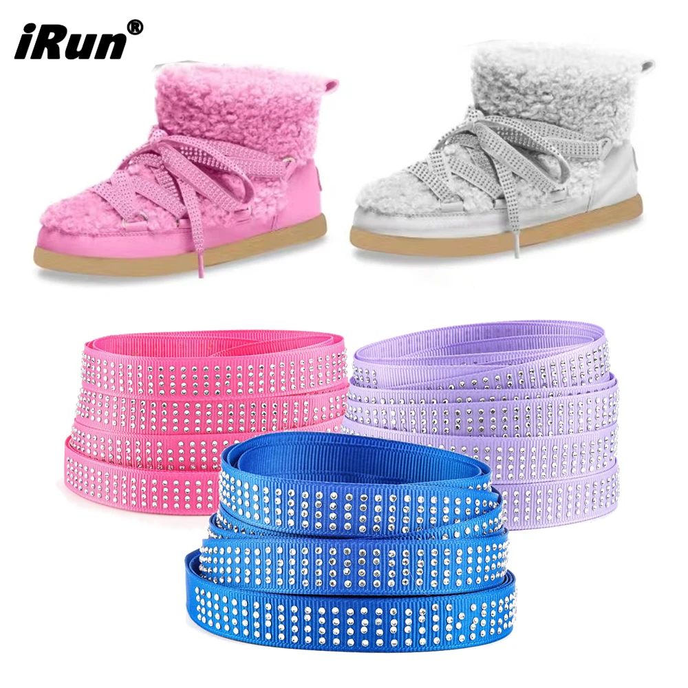iRun Rhinestone Diamond Trimming Jewelry Shoelaces Crystal Drawstring Diy Rope Custom Color Shiny Sneaker Shoelaces