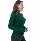 92% Cotton New Design Turtleneck Twist Knit Fabric Fall Women's Sweater Pullover
