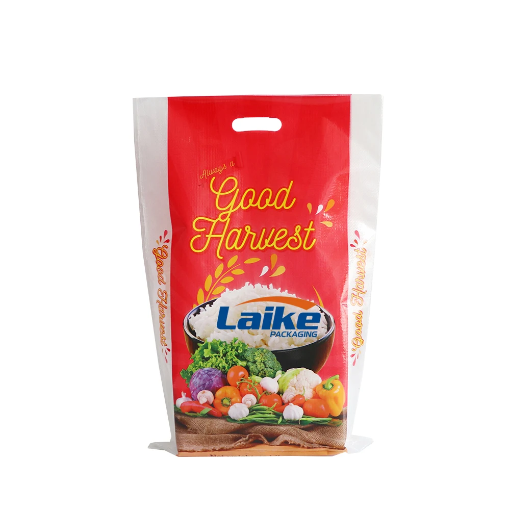 Custom Empty 5kg 10kg 25kg Bopp Laminated PP Woven Polyethylene Rice Packing Bag Sack Plastic Bags for Rice Packaging