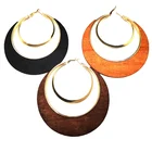 Earrings Earrings 2022 Newest Oversize African Women Gold Hoop Wooden Earrings