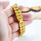 Bracelet Jewelry Bracelet Hip Hop Gold Plated Brass Wide Watch Chain Men's Bracelet Jewelry