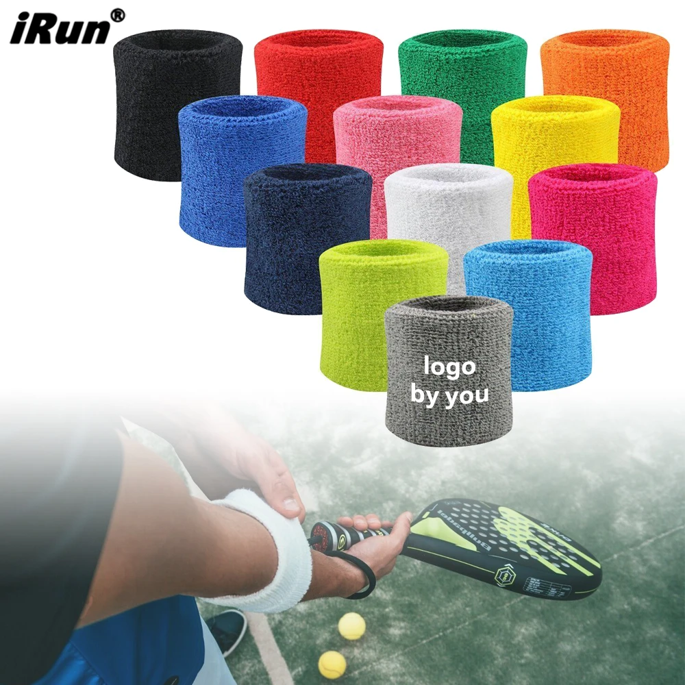 iRun Women Men Sports Gym Training Sweatband Towel Wristband Sports Wrist Sweatbands Tennis Squash Badminton GYM Wristband