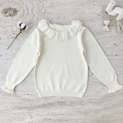 Autumn and winter new girls' double-layer ruffled collar bottom sweater Child lace collar sweater girl baby inside sweater