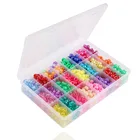 Beading 27.8x18x4.7cm 1680 Pcs Assorted Pony Beads Square Letter Beads Beading String Jewelry Making Kit