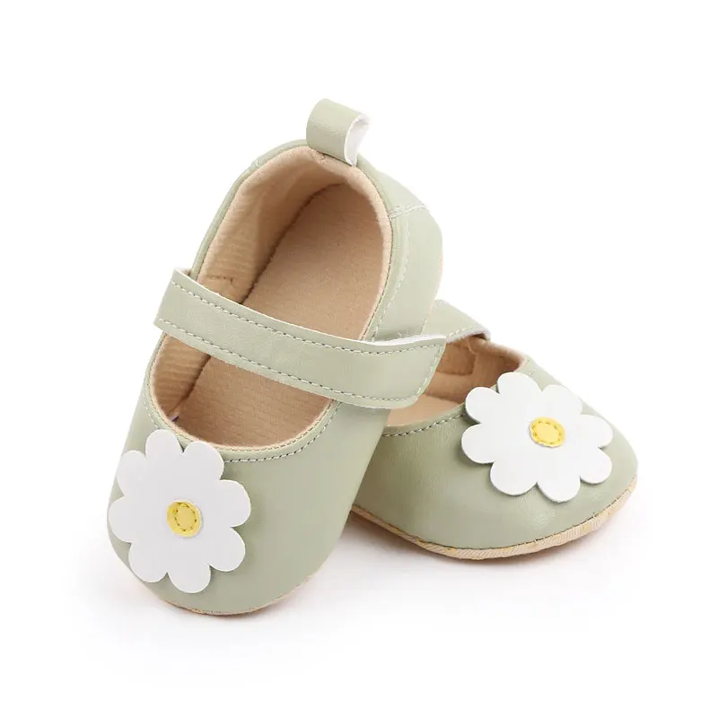 Beautiful Flower Design Soft Leather Baby Toddler Newborn Shoes for Girls factory