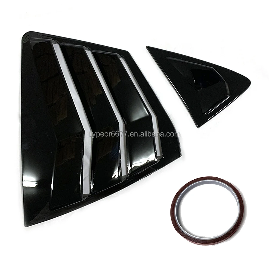 product 4pcs glossy black rear window louver cover set for toyota camry 2024 new design rearview window shutter sun shade cover trim-5