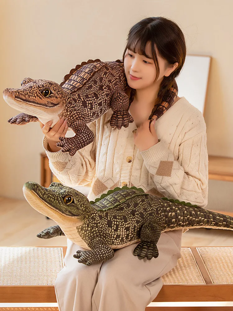 New simulation animal plush toy pillow home decoration birthday gift super soft and realistic crocodile plush toy