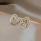 Earrings Earring Female High-end Design Black Double Heart Simple Personality Earrings