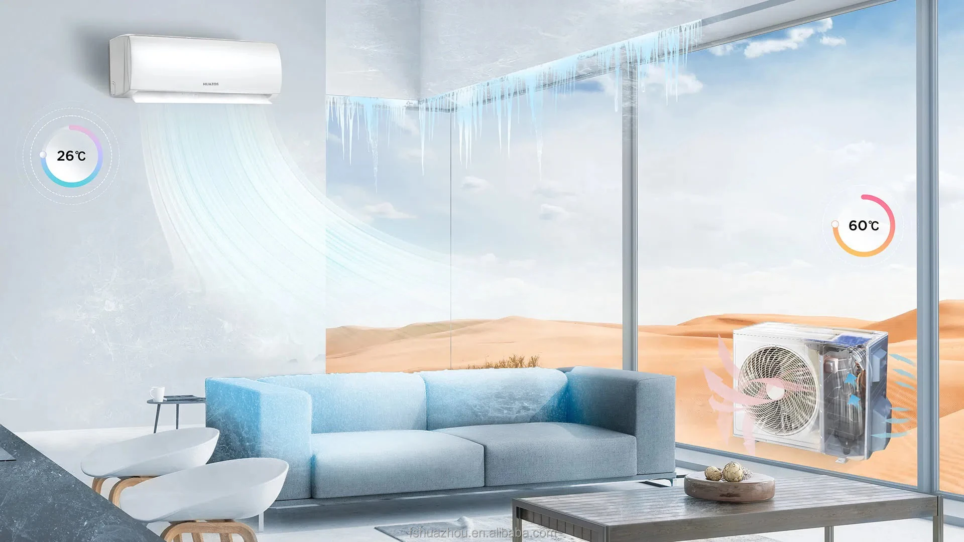 Triple Inverter Air Conditioner, LGS, HUAZOS, 12000btu, 1.5HP - detail 6