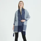 Cashmere Shawl 100% Cashmere Shawl Checked Cashmere Customizable Double-sided 100% Cashmere Shawl
