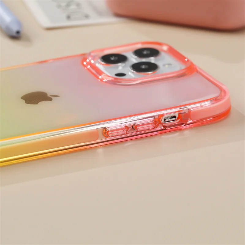 Transparent Space Phone Case For iPhone 15Pro Max High Quality TPE Frame Bumper Mobile Cover For iPhone 14 13 Soft Back Shell