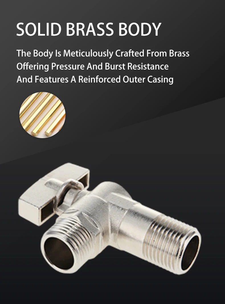 Factory Wholesale Brass Ball Core Large Flow Angle Valve Bathroom Faucet Water Control Angle Valve Cut-Off Seat Valves supplier