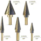 Hole Sizes Drill Bit Set 5pcs Hss Multiple Hole 50 Sizes Step Drill Bit Set With Aluminum Case