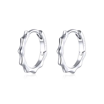 New Arrivals Simple Design Lovely Irregular Round Shape Charm Earrings 925 Sterling Silver Earrings