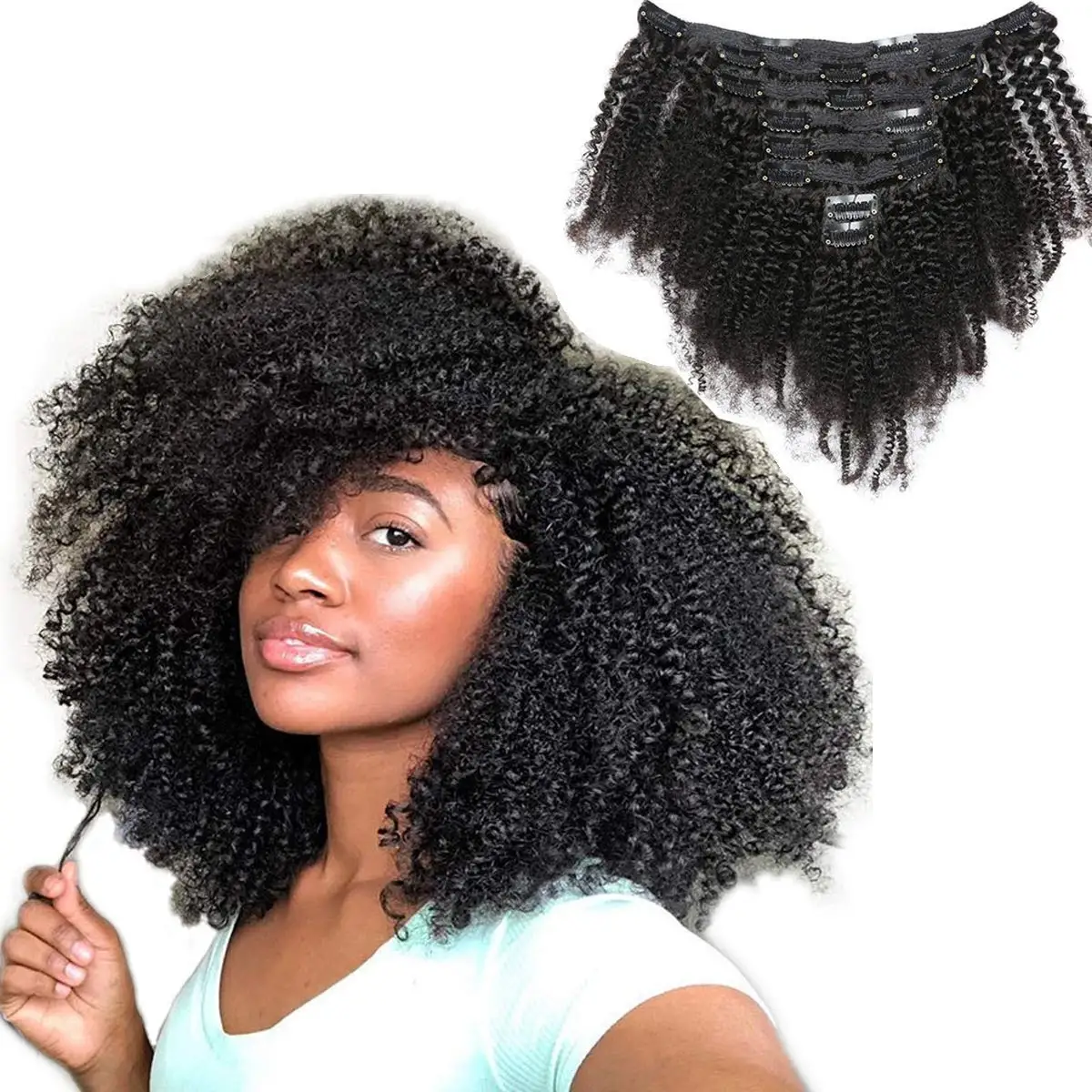 Brazilian Raw Virgin 3a 3b 3c 4a 4b Afro Kinky Curly Clip Hair In Hair  Extensions Kinky Curly Human Hair 4c Kinky Clip Ins - Buy 3a 3b Kinky Curly Clip  In