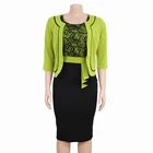 Jacket Plus Clothing Office Lady Lace Patchwork Dress Solid Jacket Commuter African Mother Dress Woman