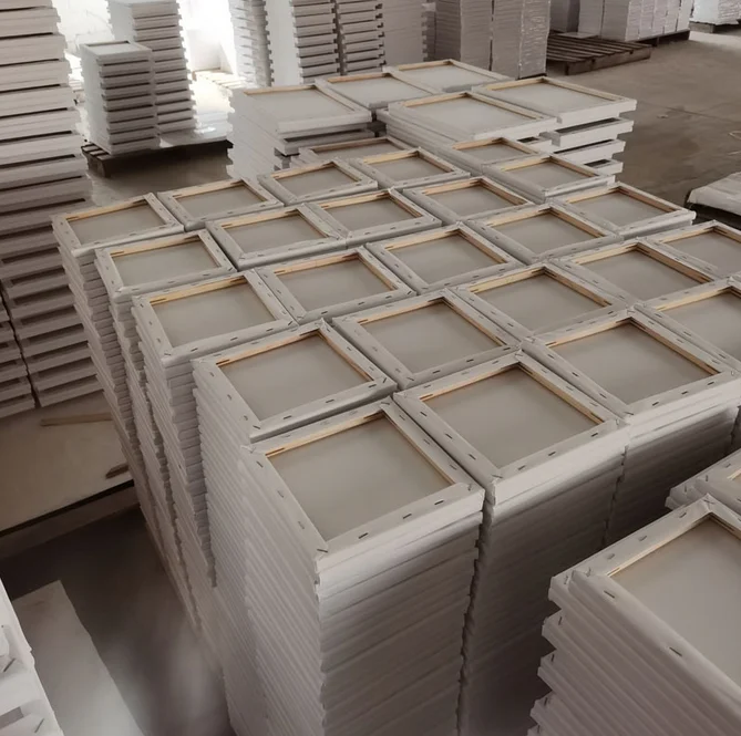 30cmx30cm Wood Frame Stretched Canvas Board for Oil and Acrylic Painting with Matte Finish