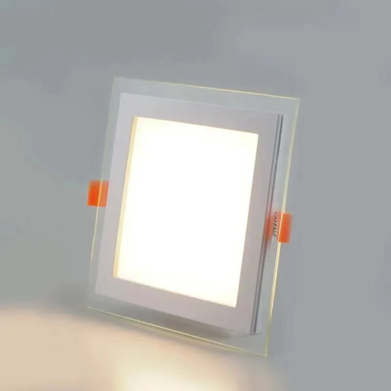 Factory low price white round square embedded patch aluminum glass panel 6w 12w 18w 24w ceiling Led ceiling light