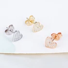 Silver Hoop Earring 925 Silver Jewelry Fashion Zirconia Minimalist 18k Gold Zircon Heart Hoop Earring