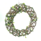 Bell Natural Bell Rattan Metal Wire Christmas Decoration Wreath