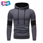 Hoodies Sweatshirts Men Byval Men's Athletic Cotton Polyester Blend Hoodies Ribbed Cuffs Adjustable Drawstring Color Block Hooded Fleece Sweatshirt