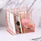 Desk Organizer Office Stationery Rose Gold Stackable Metal Office Supplies Desk Organizer