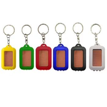 2021New Custom Logo Print 3 Lamps Solar LED Light Keychains or Key Ring for Promotional Gifts Solar Keychain