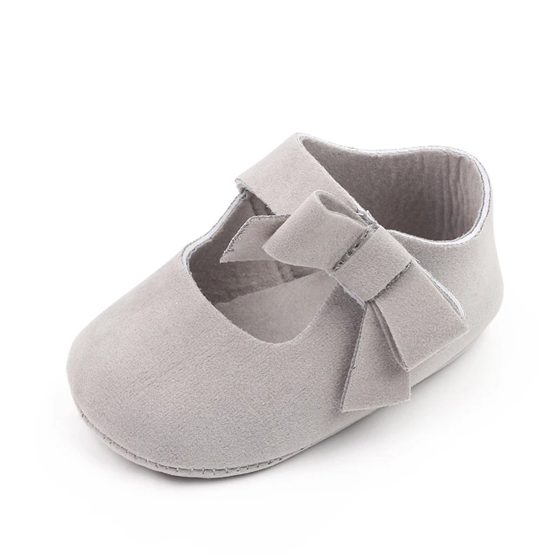 Baby Girls Solid Color Bow Line with 0-1 Year Old Infants Soft Soled Princess Walking Shoes supplier
