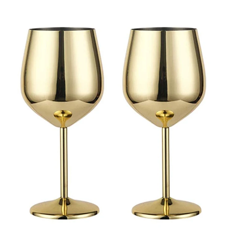 Luxury Cheap Metal Red Wine Glasses Set Long Stem Pink Wholesale Rose