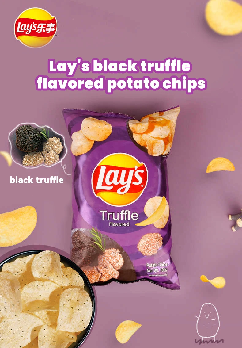 Taiwan Lay's Black Truffle Potato Chips Fruit And Vegetable Snacks 100g