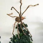 Decoration Black New Arrival Festival Decoration Black 2 Meter Long Halloween Hairy Spider With Led Light