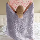 Winter Luxury Chunky Large Chenille Breathable Knit Bedding Double Bed Blankets For Winter