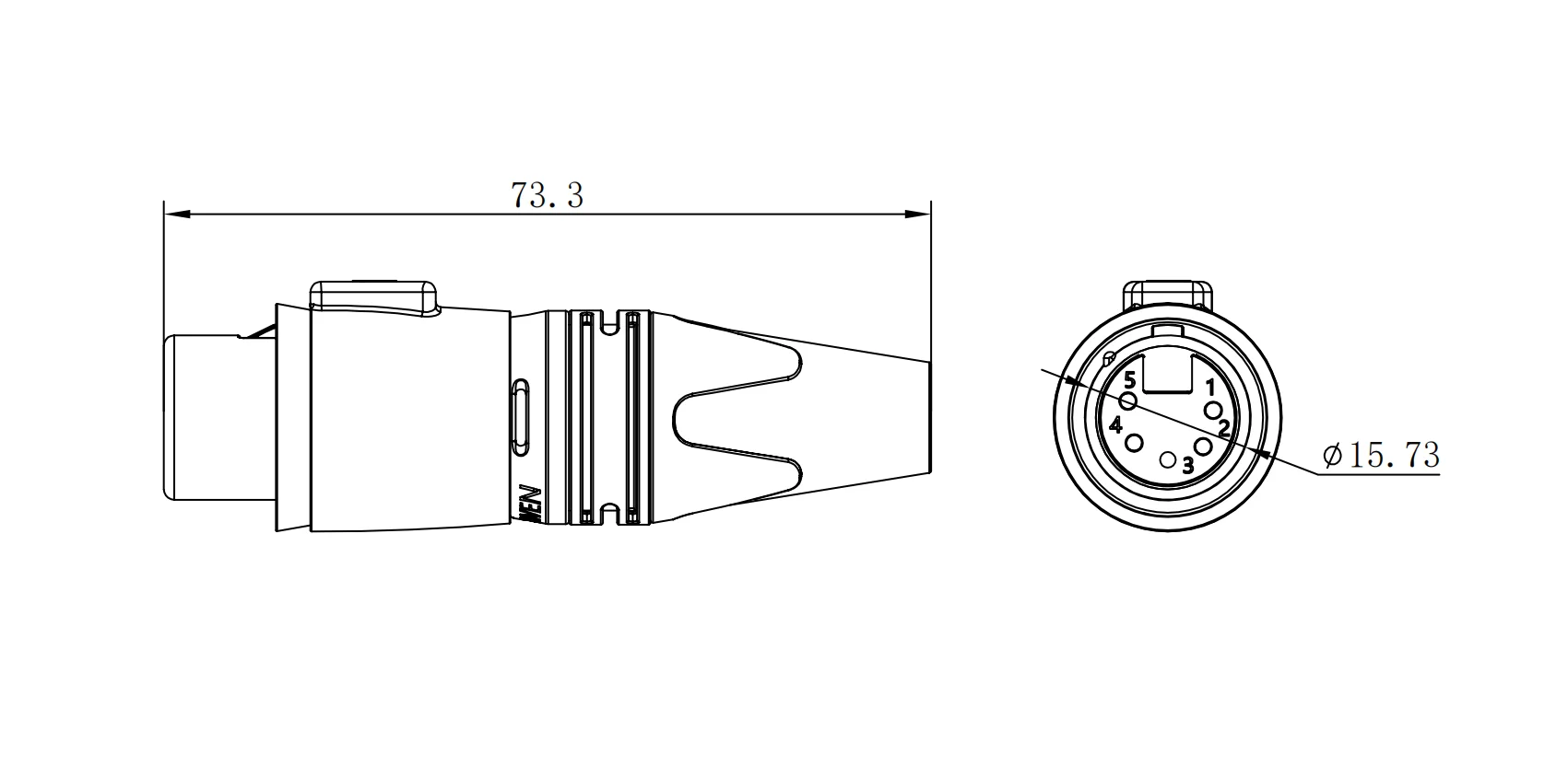 IP65 Waterproof Outdoor Audio Xlr 5-Pin Female Connector Microphone Amplifier Mixer Phantom Power Cable Xlr Connector Microphone