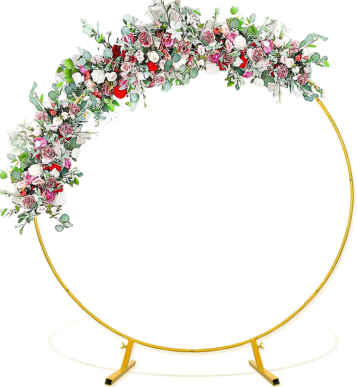 Metal Circle Balloon Arch Backdrop Stand Frame 6.56FT Gold Round Wedding Arch Stand Garden Ballon Flower Arch Holder Stand for Wedding Birthday Party Birthday Party Wedding 