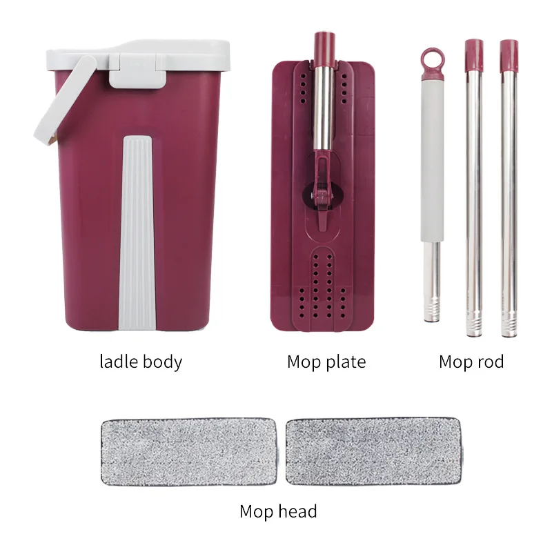 Smart mop hands-free self-cleaning drying 360 degree rotating squeezing mop and bucket set