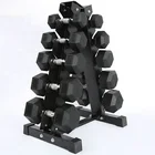 Dumbbell 20kg Wholesale Black Rubber 5 10 15 20kg Weight Gym Training Hex Dumbbell Set For Fitness Home Equipment