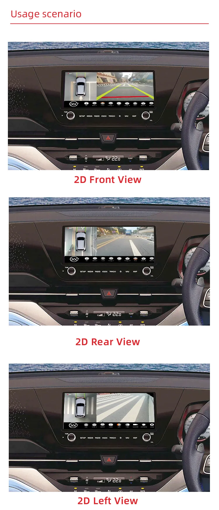 Wemaer OEM 360 Degree AHD 1080P Bird View Car Camera Parking System 3D Panoramic Camera for Kia Carens details