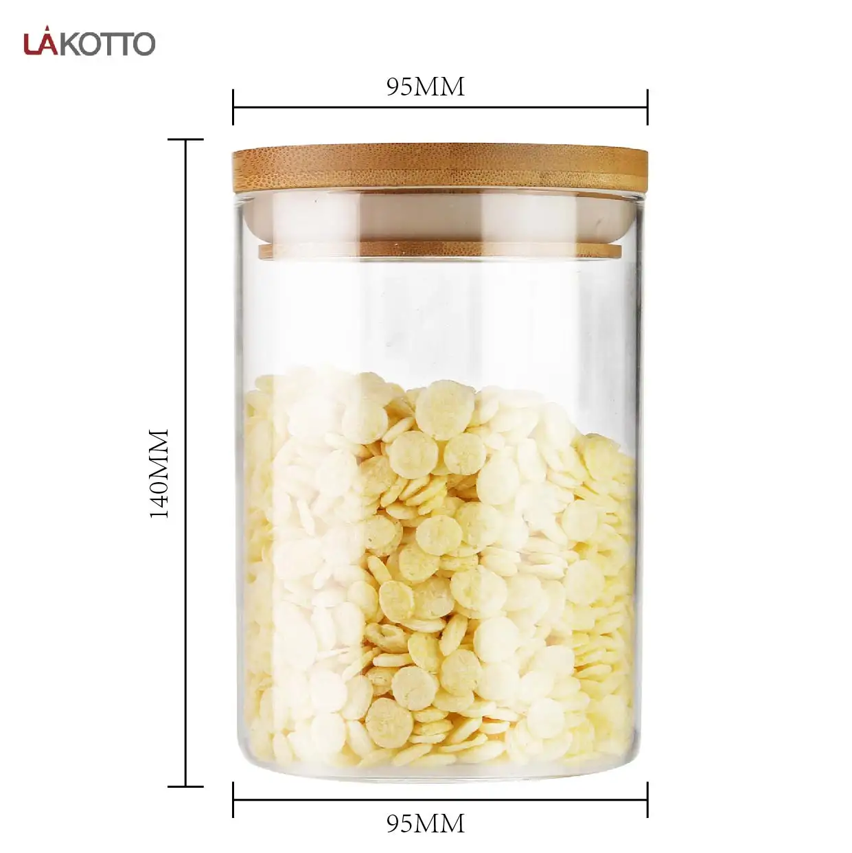 Factory Storage Bottles & Glass Containers for food storage With Airtight Bamboo Lid Borosilicale Clear Glass Jar