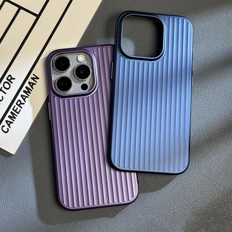 Luxury Luggage Style Matte Phone Case For iPhone 15 Pro Max 14 13 Shockproof Mobile Cover