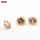 SICGEM Hot Sale Gems Jewelry Making Champagne Loose Raw Gemstone Wholesale Cushion Loose Yellow Moissanite