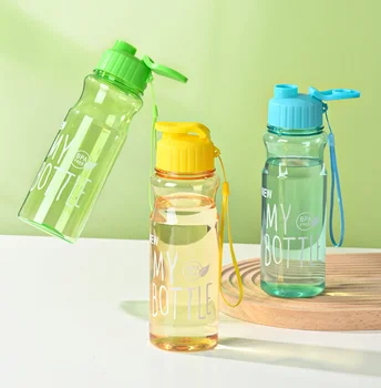 Customized Logo Gym Sport Plastic Colorful Clear Drinking Water Bottles With Strap