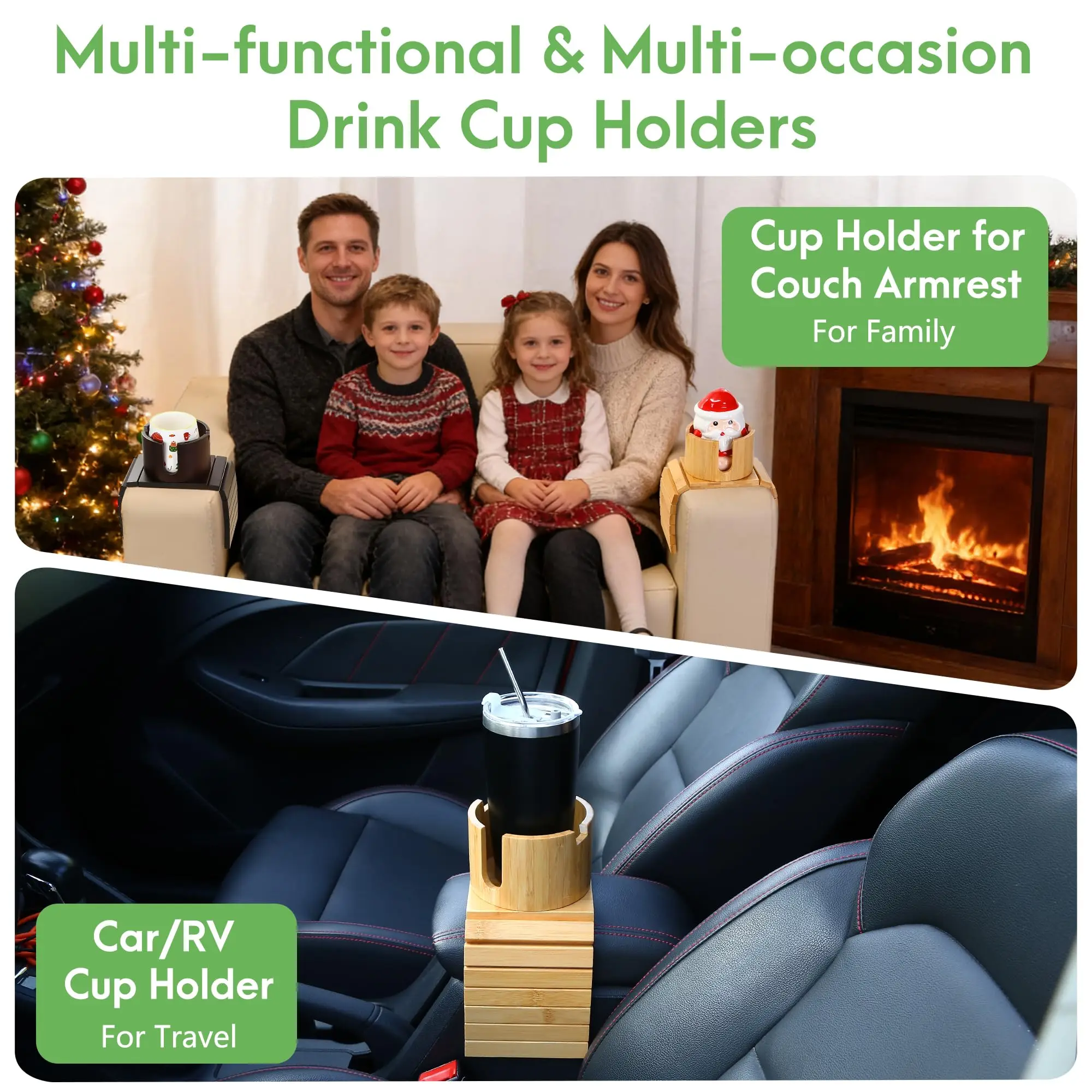 product bamboo sofa armrest cup holder couch arm cup holder anti slip couch drink holder for sofa arm home living room storage organizer-7