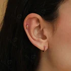 Huggies Earrings Earrings Gemnel Pop Chic Rainbow Huggies Stack Baguette 925 Silver Womens Earrings 2021
