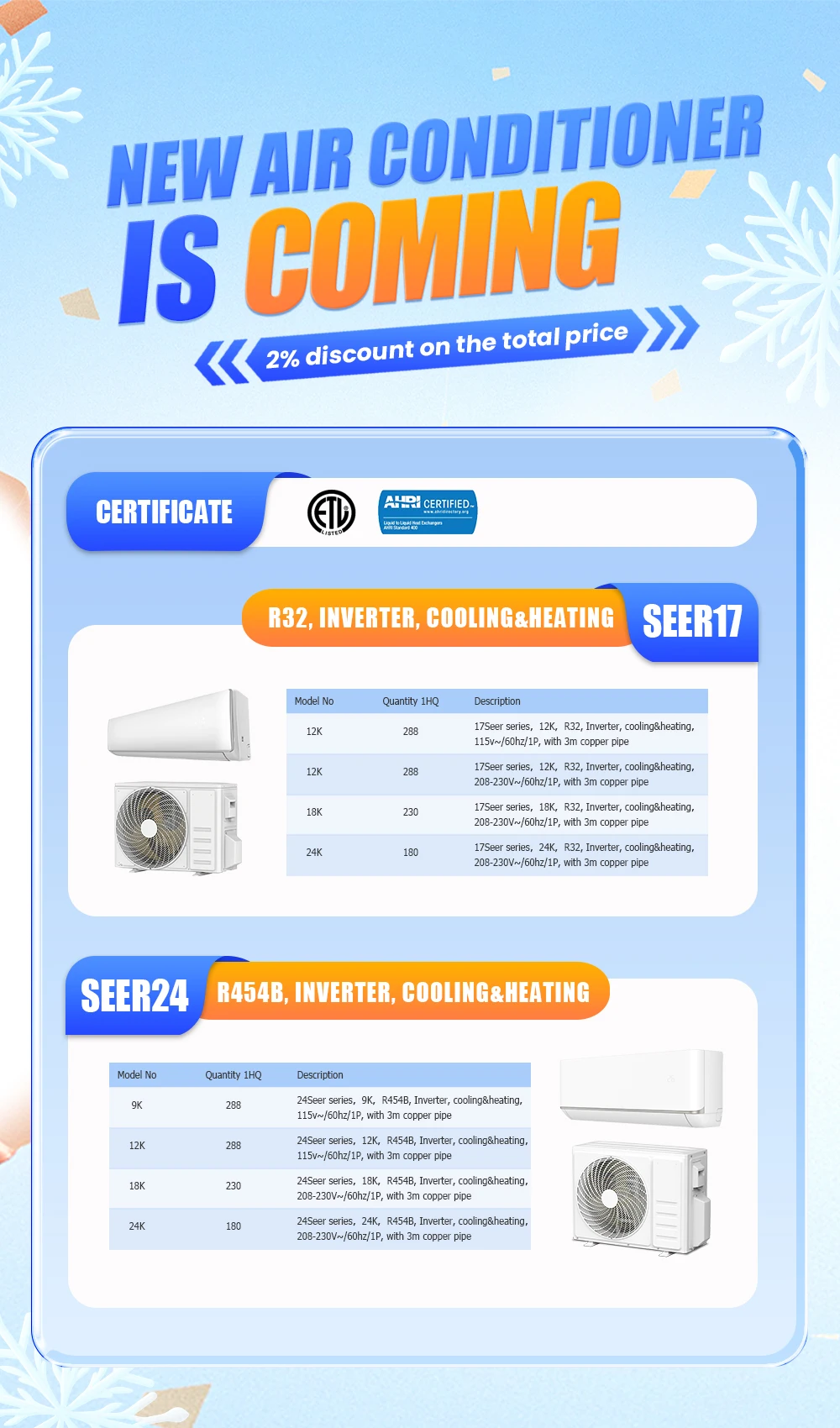 Variable Air Conditioner, SEER, 10001-12000, BTU - detail 8