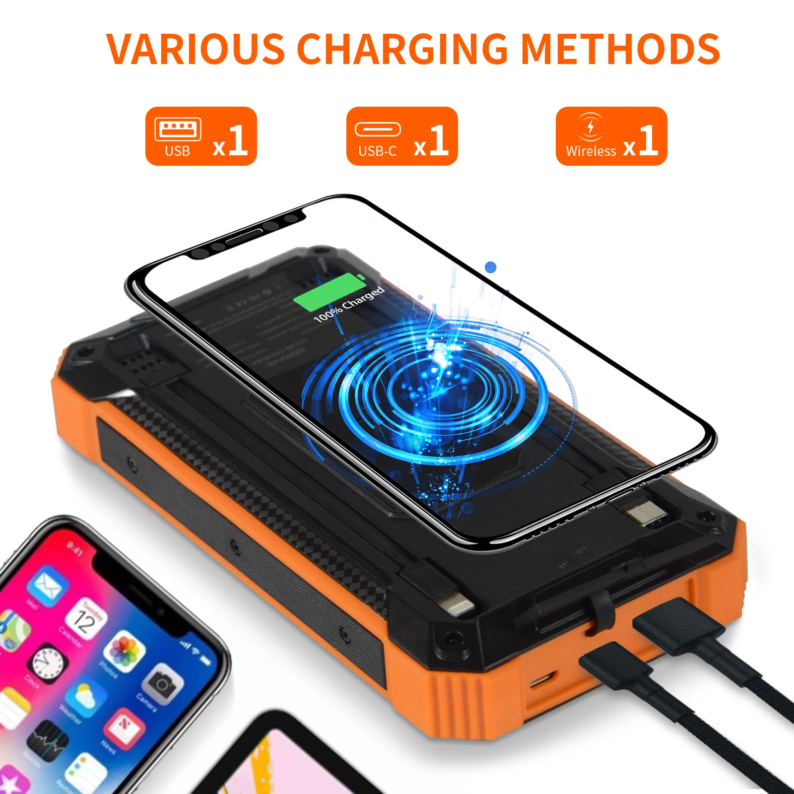 2021 New Design Wireless Power Banks Innovative Solar System Power Bank 