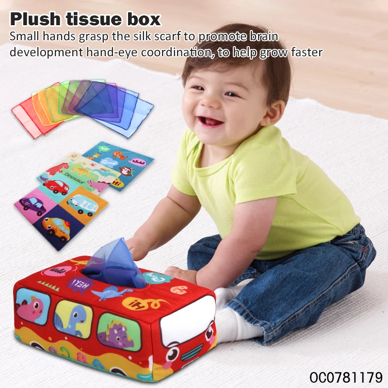 3 pcs 4 inch new montessori clothing tissue paper baby cloth cube toy 2023