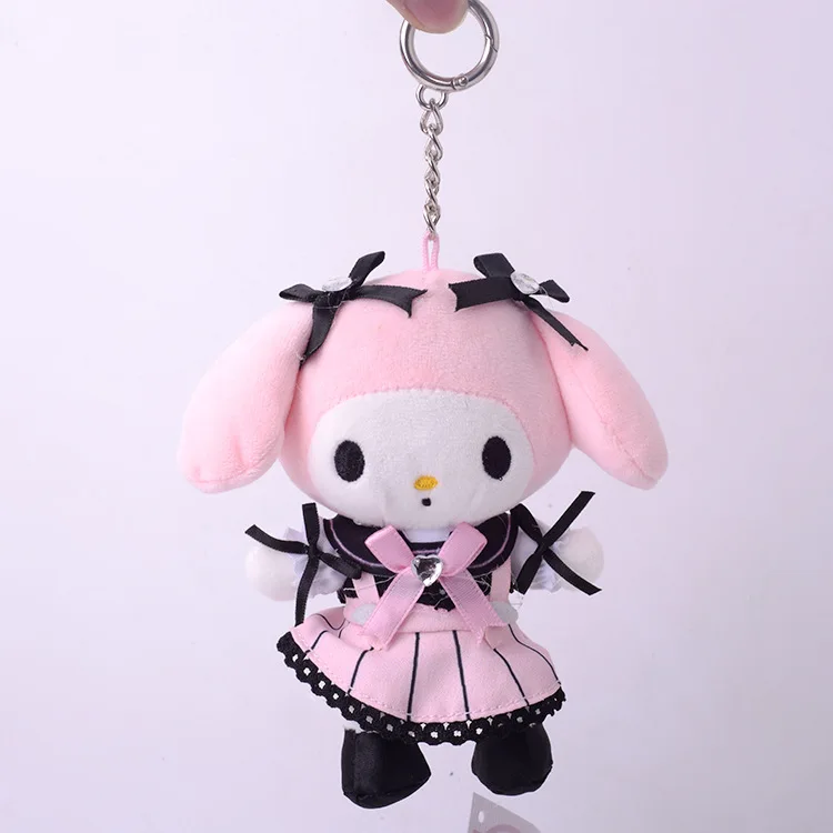 12CM Japanese new Sanrio Dream outlook linkage maid Kuromi Melody Laurel dog plush pendant keychain