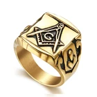 Ring Wholesale Custom Casting Masonic Stainless Steel Ring Gold Silver Men's Masonic Ring