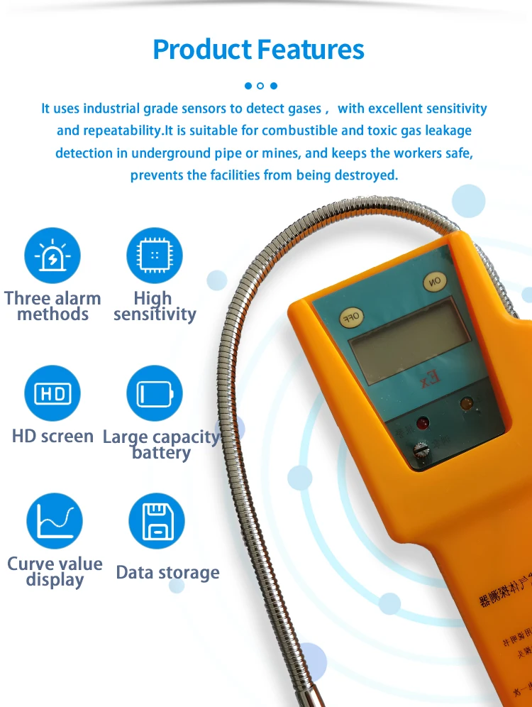 Factory Direct Sales high quality industrial wireless portable gas leak detector