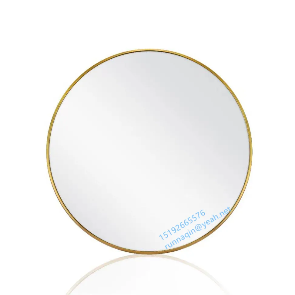 Color : Gold 60 CM Metal Espejo de baño Espejo de baño Oro y Negro Espejo de baño Anink Montado en la Pared Espejo Redondo 